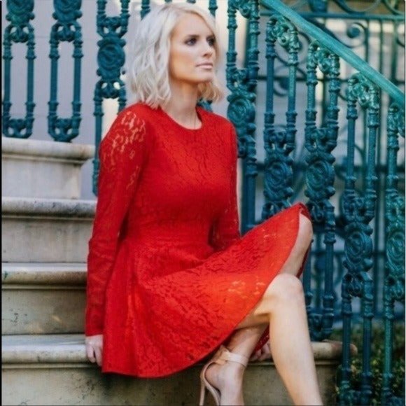 H&M Red Lace Mini Dress - Picture 2 of 10